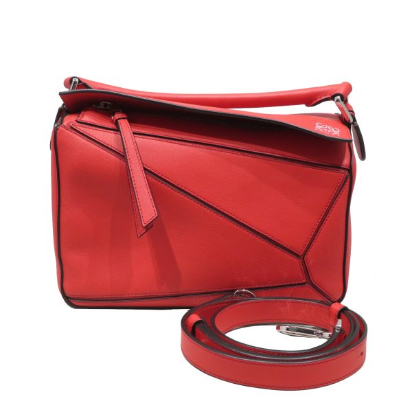 imgrc0078384446 Loewe Puzzle Small Classic Calfskin Handbag Red