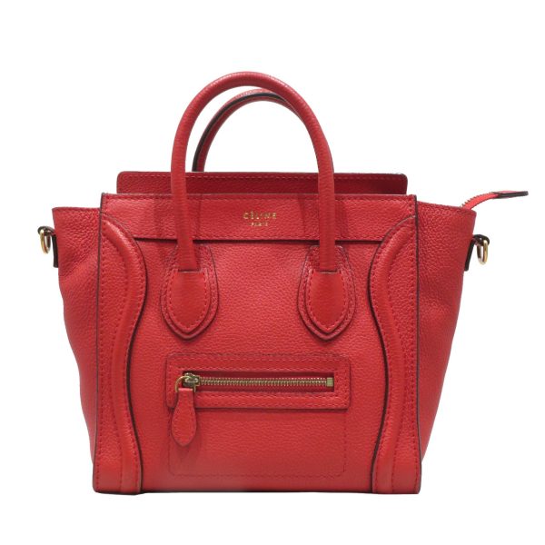 imgrc0078387681 Celine Luggage Nano Handbag Leather Tote Bag Red