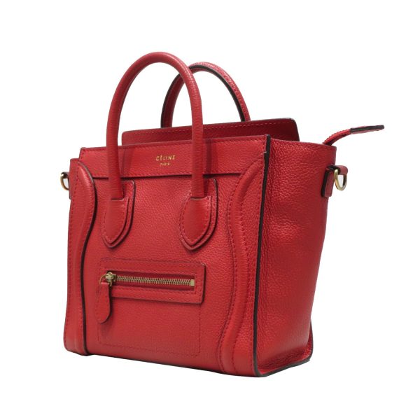 imgrc0078387683 Celine Luggage Nano Handbag Leather Tote Bag Red