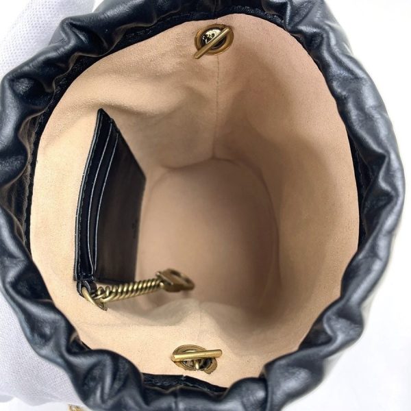 imgrc0078764390 Gucci GG Marmont Mini Bucket Bag Calfskin Shoulder Bag Black