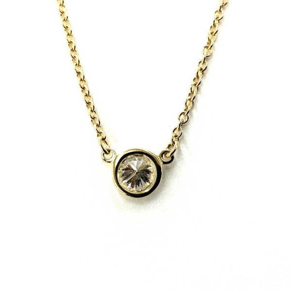 imgrc0079864420 Tiffany Co By The Yard 40cm Pendant Necklace K18 750 Yellow Gold Diamond Pendant