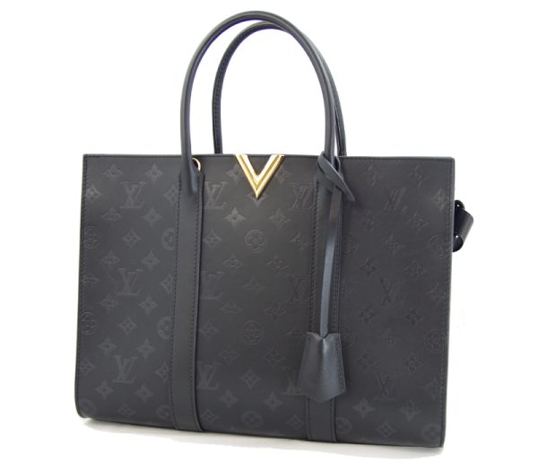 imgrc0080148554 Louis Vuitton Very Tote Gold Hardware Leather Shoulder Bag Black