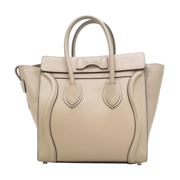 imgrc0080463305 Celine Drummed Calfskin Luggage Micro Tote Bag Dune