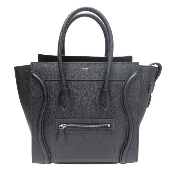 imgrc0080599042 CELINE Luggage Micro Tote Bag Black Drummed Calfskin Rank