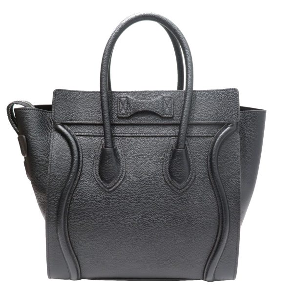 imgrc0080599044 CELINE Luggage Micro Tote Bag Black Drummed Calfskin Rank