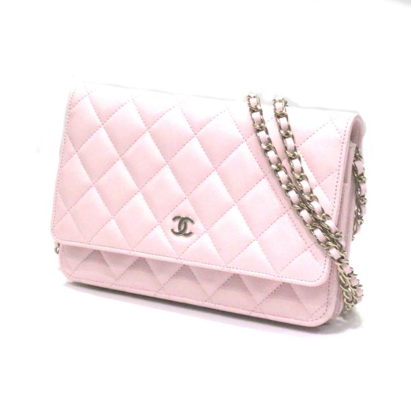 imgrc0080731173 Chanel Classic Chain Wallet Caviar Skin Shoulder Bag Light Pink