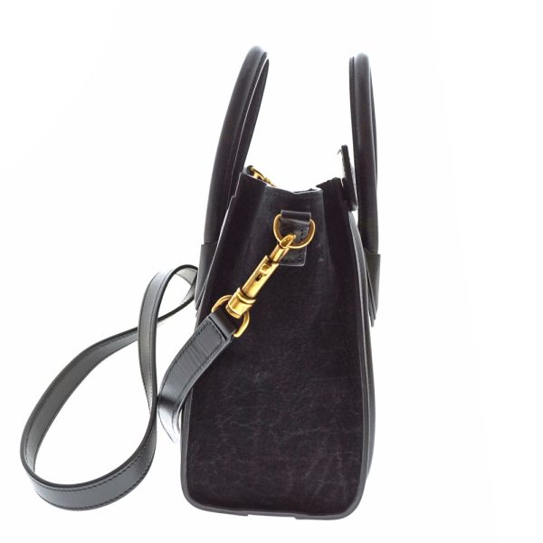 imgrc0081511618 Celine Luggage Nano 2WAY Calfskin Shoulder Bag Black