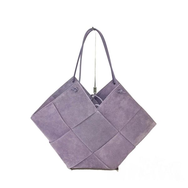 imgrc0081818661 transformed Bottega Veneta Medium Intreccio Suede Tote Bag Calfskin Handbag Lavender Purple