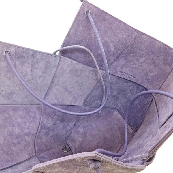 imgrc0081818666 Bottega Veneta Medium Intreccio Suede Tote Bag Calfskin Handbag Lavender Purple