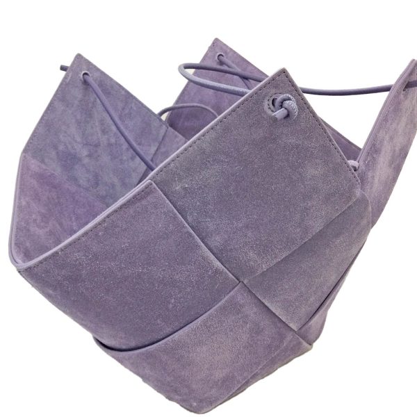 imgrc0081818668 Bottega Veneta Medium Intreccio Suede Tote Bag Calfskin Handbag Lavender Purple