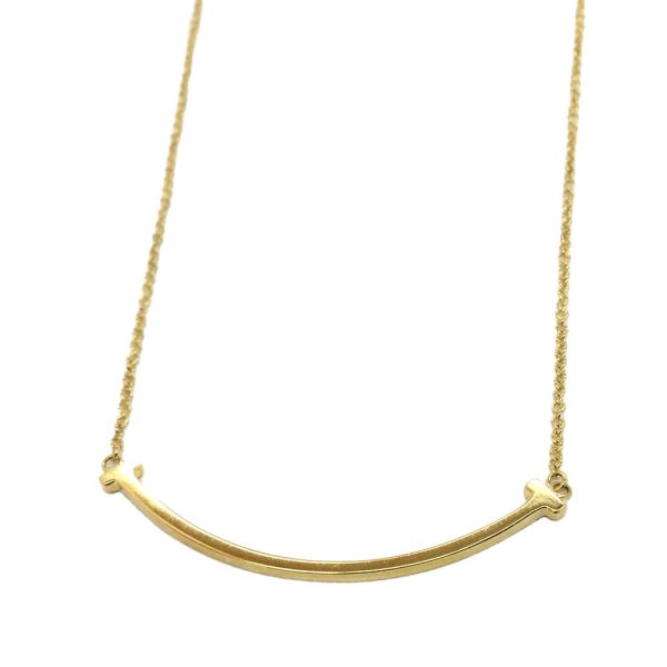 imgrc0082244552 Tiffany Co T Smile 46cm Small Pendant AU750 YG Necklace Yellow Gold