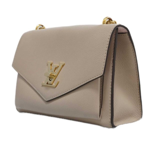 imgrc0082821087 Louis Vuitton My Lock Me Chain Shoulder Bag Greige Grained Calf Leather