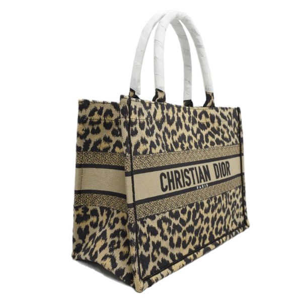 imgrc0083004640 Christian Dior Book Tote Medium Canvas Handbag Tote Bag Leopard Pattern