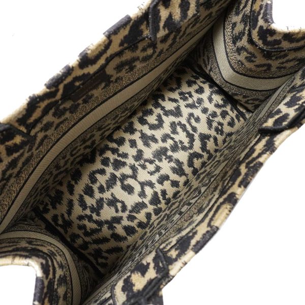 imgrc0083004649 Christian Dior Book Tote Medium Canvas Handbag Tote Bag Leopard Pattern