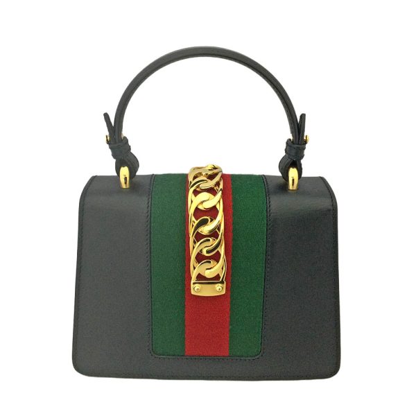 imgrc0083182611 Gucci Sylvie 2 Way Shoulder Bag Leather Handbag Black