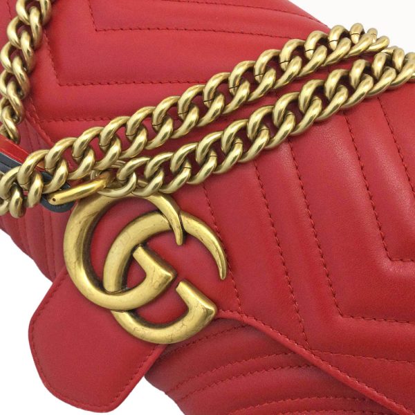 imgrc0083623877 GUCCI Chain Shoulder Bag Leather Crossbody Bag Red