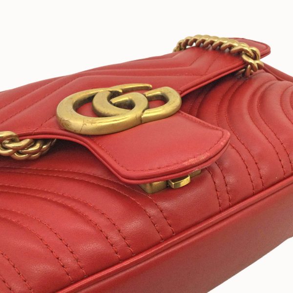 imgrc0083623885 GUCCI Chain Shoulder Bag Leather Crossbody Bag Red
