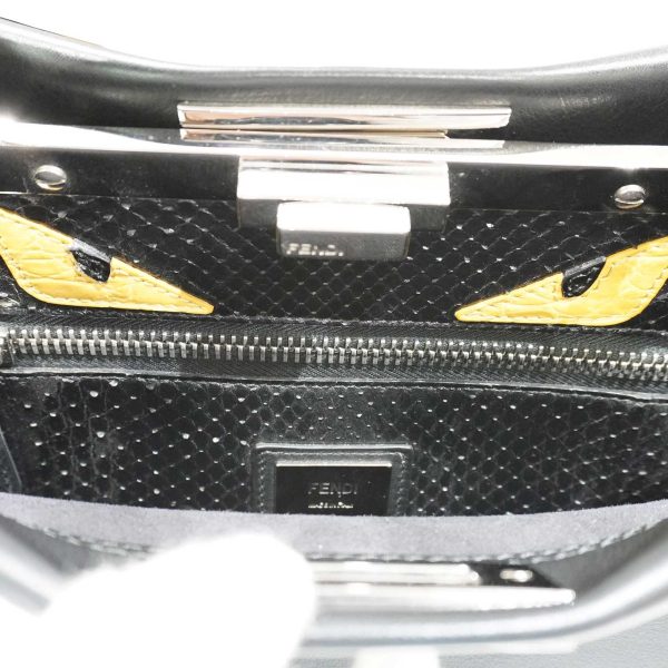 imgrc0083964192 Fendi Peekaboo Monster Python Leather Handbag Crossbody Black