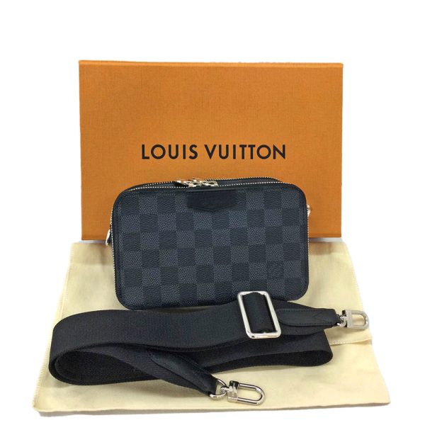 imgrc0084075820 Louis Vuitton Alpha Wearable Wallet Damier Graphite Crossbody Shoulder Bag Black Grey