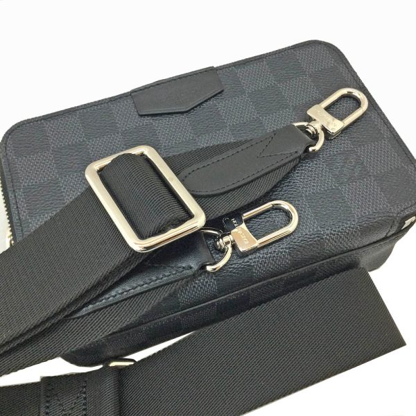 imgrc0084075821 Louis Vuitton Alpha Wearable Wallet Damier Graphite Crossbody Shoulder Bag Black Grey