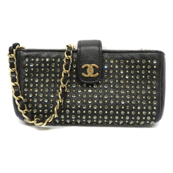 imgrc0085135007 CHANEL Chain shoulder pouch Shoulder bag Accessory case Leather Stone Studs Coco