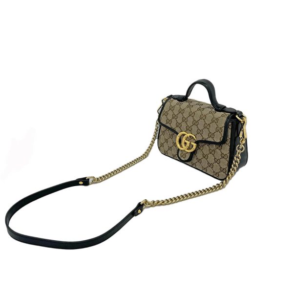 imgrc0085428731 GUCCI Mini Top Handle Bag GG Canvas Leather 2way Handbag Shoulder Bag Beige Black