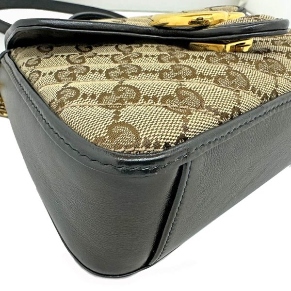 imgrc0085428734 GUCCI Mini Top Handle Bag GG Canvas Leather 2way Handbag Shoulder Bag Beige Black