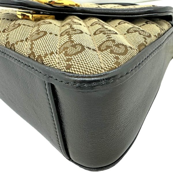 imgrc0085428735 GUCCI Mini Top Handle Bag GG Canvas Leather 2way Handbag Shoulder Bag Beige Black