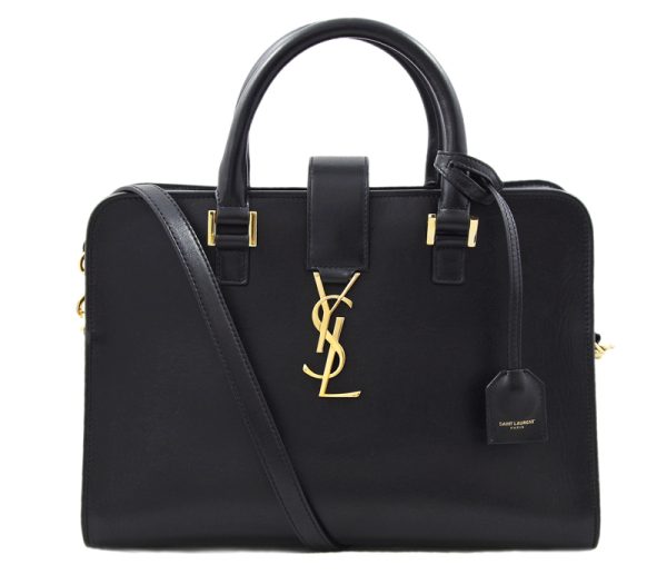 imgrc0085507199 Saint Laurent Gold Hardware Leather Shoulder Bag Black