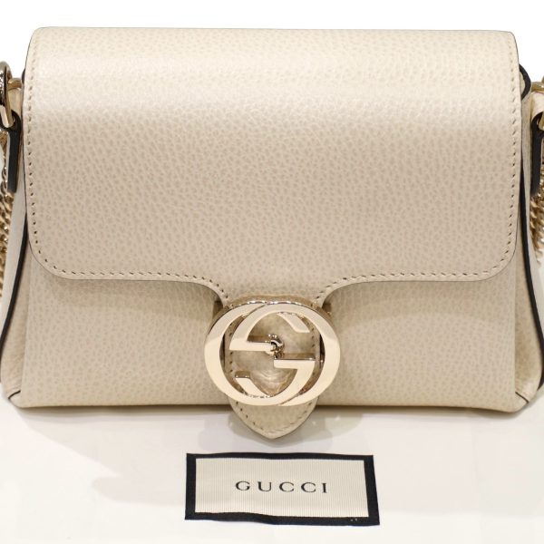 imgrc0086203041 Gucci Interlocking G Chain Shoulder Bag Leather Crossbody Bag Ivory