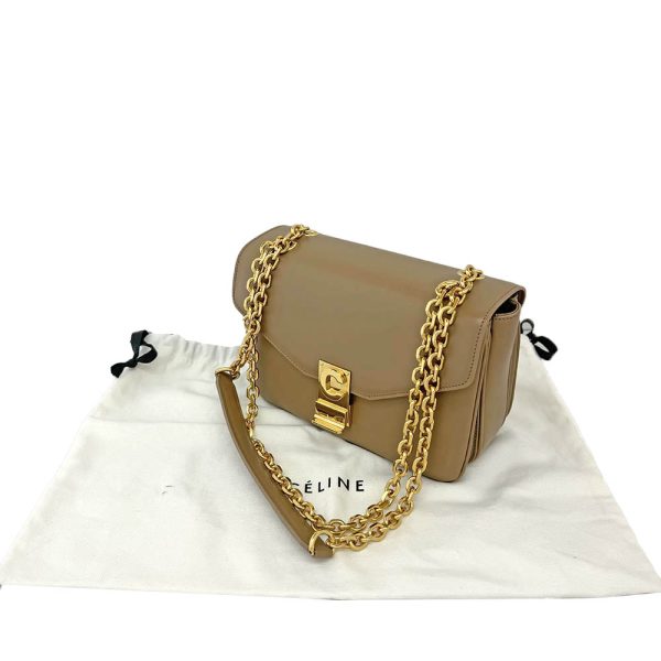 imgrc0086211131 Celine Leather Medium Shoulder Bag Light Caramel Crossbody Handbag Beige