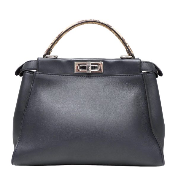 imgrc0086211661 Fendi Peekaboo Monster Leather Handbag Navy