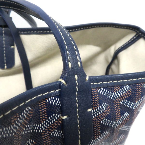 imgrc0086284349 Goyard Saint Louis PM Goyardine Coated Canvas Tote Bag Navy