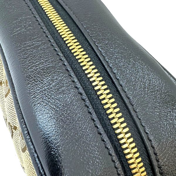 imgrc0086328762 GUCCI GG Marmont Canvas Beige Leather Chain Shoulder Bag Black