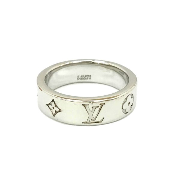 imgrc0086467831 Louis Vuitton Ring LV Mosaic Thin 18 185 Silver Hardware