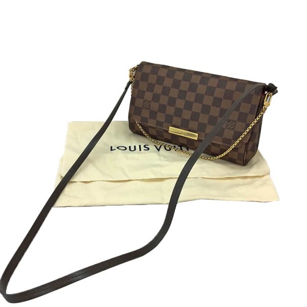 imgrc0086627132 Louis Vuitton Favorite PM Damier Ebene Handbag Chain Shoulder Bag Brown
