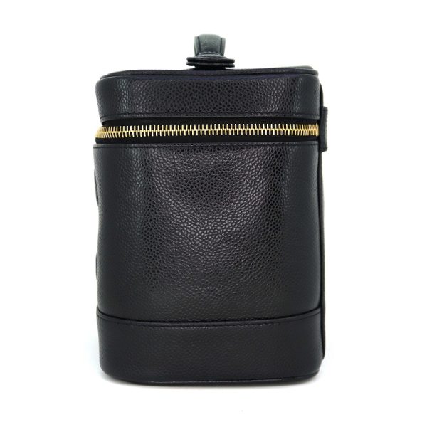imgrc0087889165 Chanel Vanity Bag Leather Caviar Skin Black Coco Mark Handbag Makeup Pouch