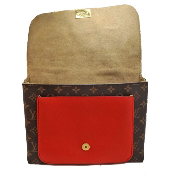 imgrc0088176981 Louis Vuitton Marignan Handbag Shoulder Bag Monogram Canvas Brown Red Gold Hardware