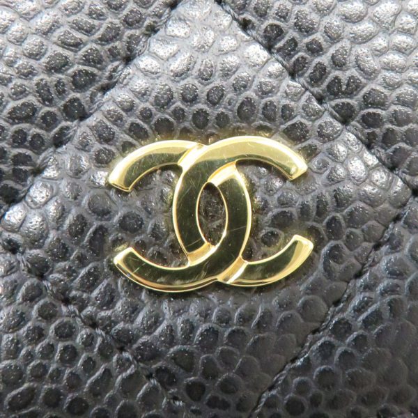 imgrc0088565890 CHANEL Classic Chain Wallet Shoulder Bag Matelasse Caviar Skin Grained Calfskin Black Coco Mark Gold Hardware