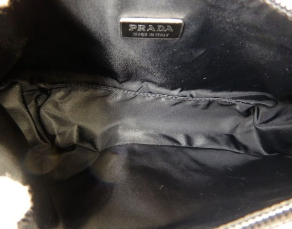 imgrc0091761998 Prada Triangle Plate Nylon Mini Handbag Black