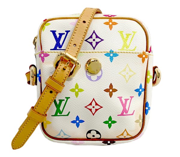 imgrc0093650145 Louis Vuitton Rift Multicolor Monogram PVC Leather Shoulder Bag Bron White