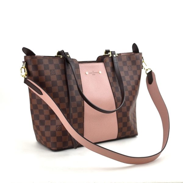 imgrc0097522125 Louis Vuitton 2 Way Tote Jersey Damier Magnolia Leather Shoulder Bag Brown