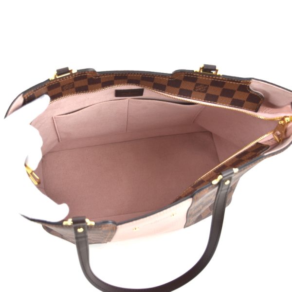 imgrc0097522137 Louis Vuitton 2 Way Tote Jersey Damier Magnolia Leather Shoulder Bag Brown