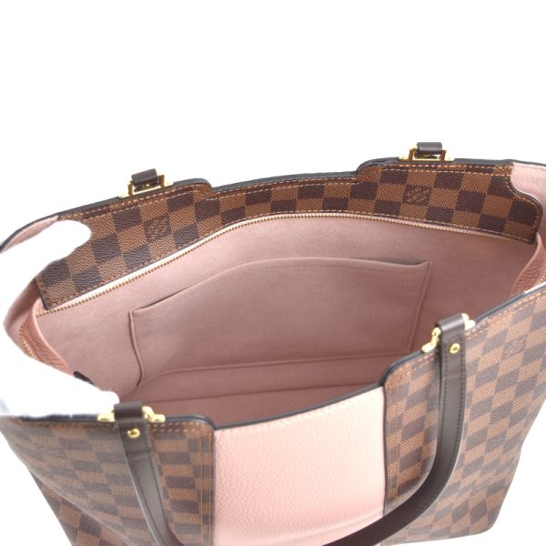 imgrc0097522138 Louis Vuitton 2 Way Tote Jersey Damier Magnolia Leather Shoulder Bag Brown