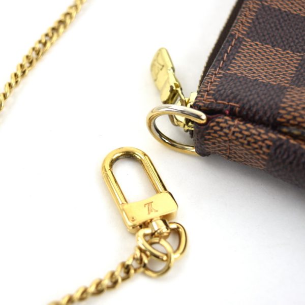 imgrc0097952648 Louis Vuitton Mini Pochette Bag Pouch Chain Damier Ebene