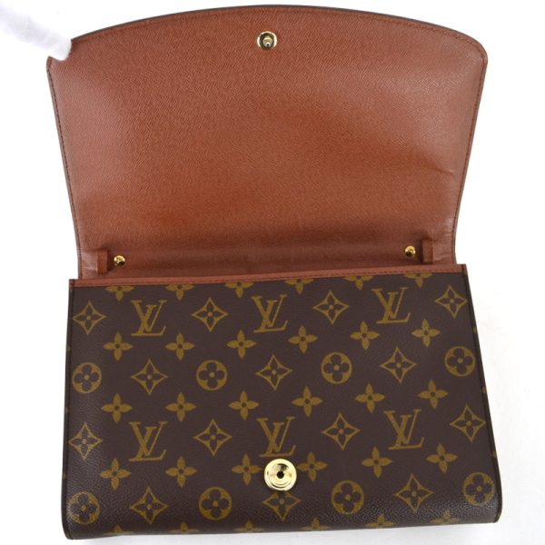 imgrc0098246921 Louis Vuitton Monogram Bordeaux 2way Shoulder Clutch Bag Brown