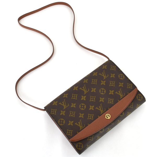 imgrc0098246928 Louis Vuitton Monogram Bordeaux 2way Shoulder Clutch Bag Brown