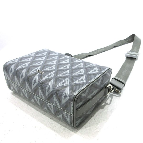 imgrc0098697044 Christian Dior Lango 22 CD Diamond Small Leather Shoulder Bag Grey