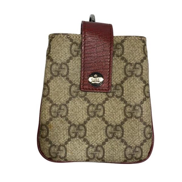 imgrc0109709859 Gucci GG Pattern Supreme Pouch Beige Red