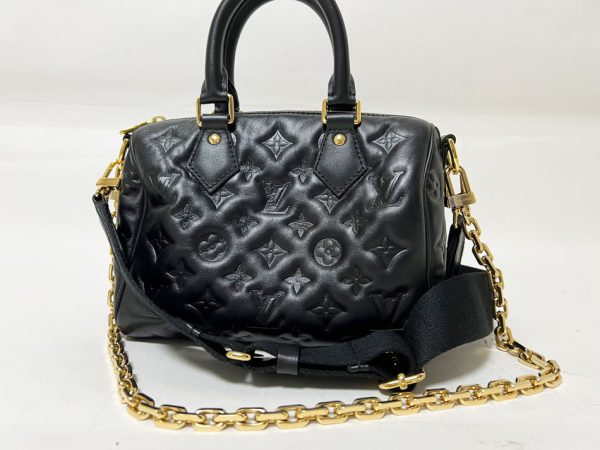 imgrc0111450236 Louis Vuitton Lambskin Speedy Bandouliere 22 3 Way Boston Shoulder Bag Black